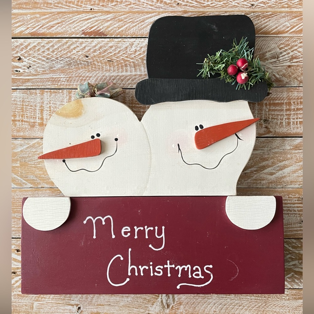 ⛄️ Wall Hanging Holiday Snowman Couple “Merry Christmas” Decor⛄️